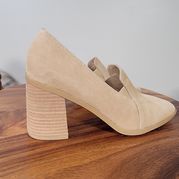 Joie Tan Block Heel Loafers Size 8 Classic Heels - Picture 4 of 15